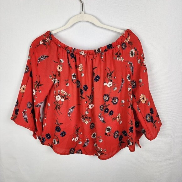 Papermoon Off The Shoulder Flowy Floral Top XSP - Picture 1 of 4